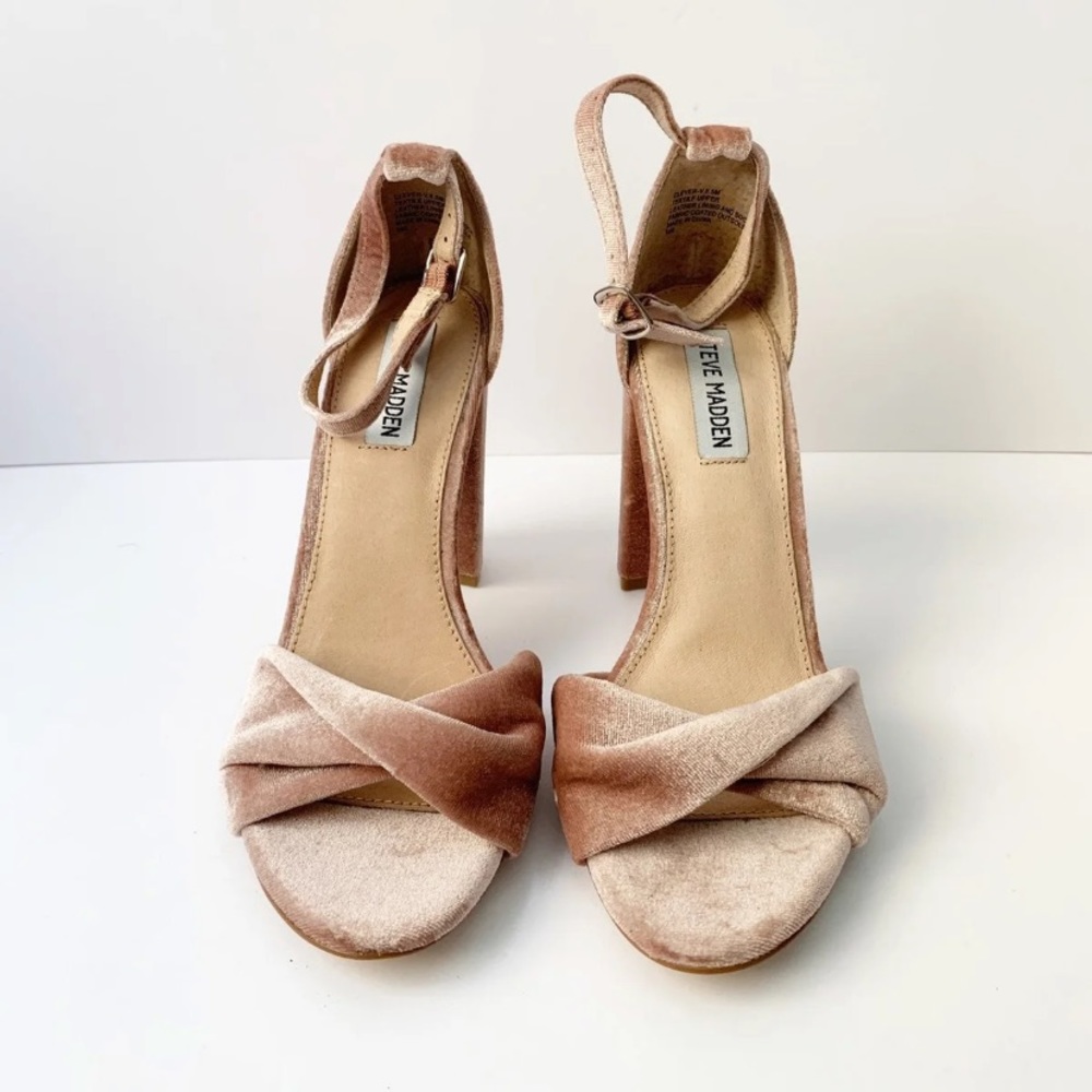 Steve Madden Clever V velvet pink / mauve heels